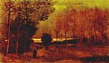 Autumn landscape at dusk by Vincent van Gogh